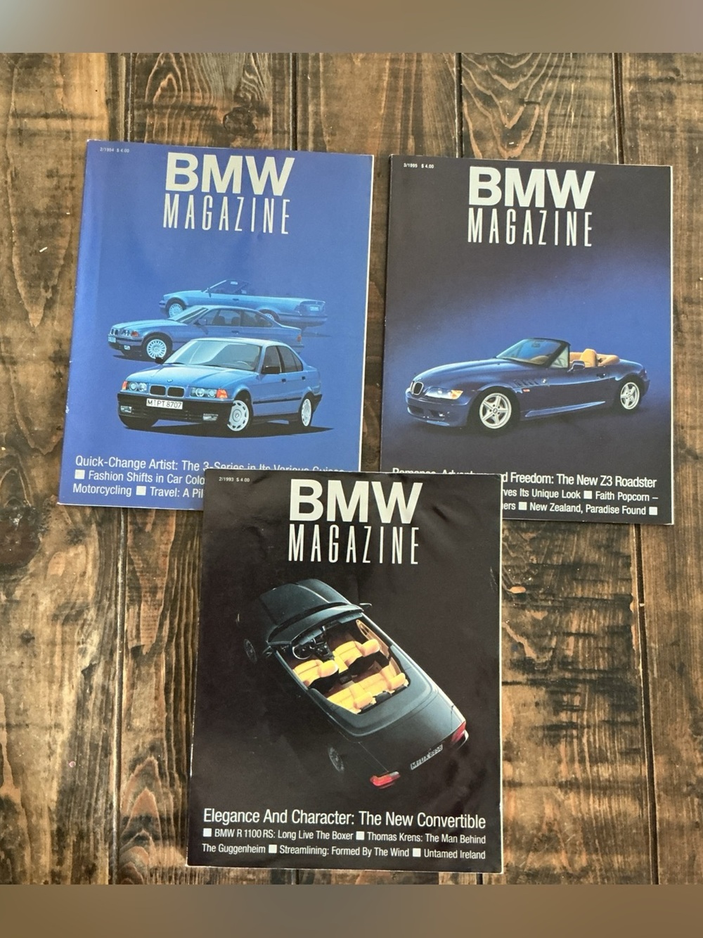 90’s Vintage BMW Magazines lot of 3